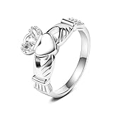 Taille: 53 Stfery Bague Irlandaise Claddagh Femme Argent, Bague Mariage en Argent 925 Cœur Couronne Classique Taille 53