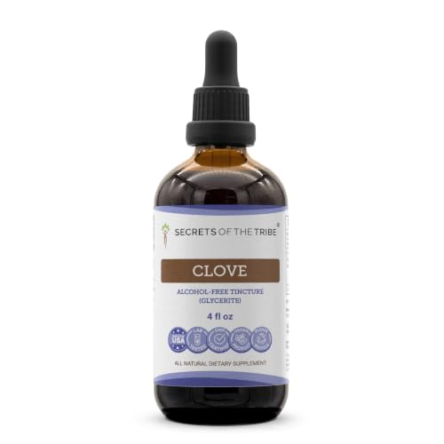 Secrets of the Tribe Clove Tincture Alcohol-Free Liquid Extract, Clove (Syzygium Aromaticum) Dried Flower Buds (4 FL OZ)