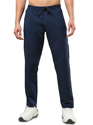 Image of TECHNOSPORT Mens Regular Fit Solid Woven Track Pant for Activewear, Regular Use and Quick Dry, (Non- Stretchable)