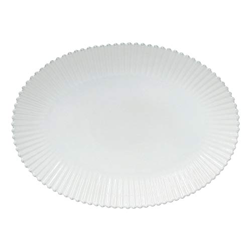 Costa Nova, Pearl colección, Vajilla elegante, gres, Fuente oval , blanco, 50 cm
