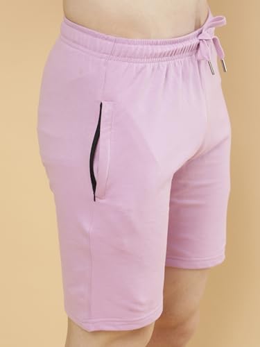 Image of POCKMAN Men's Regular Fit Black Cotton Terry Shorts- Perfect for Sports and Casual Wear.