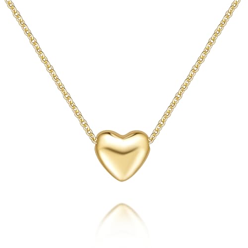 Gold Necklace for Women 14K Gold Pendant Necklaces for Women Charm Beauty Elegance and A Hint of Romance Dainty Heart Pendant Necklaces With Adjustable Length 18in