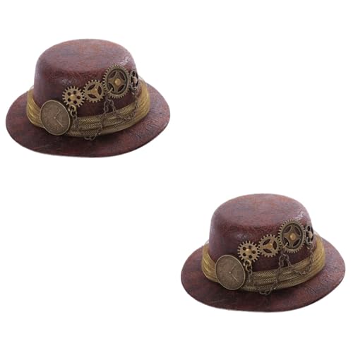 Sombrero steampunk en formato de diadema vintage con engranajes oscuros 7