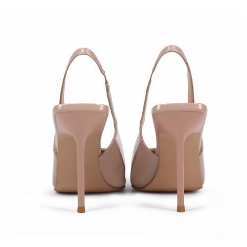 Women's Pointed Toe Slingback High Heels Pumps Patent Leather Stiletto Dress Heels Pumps for Women3