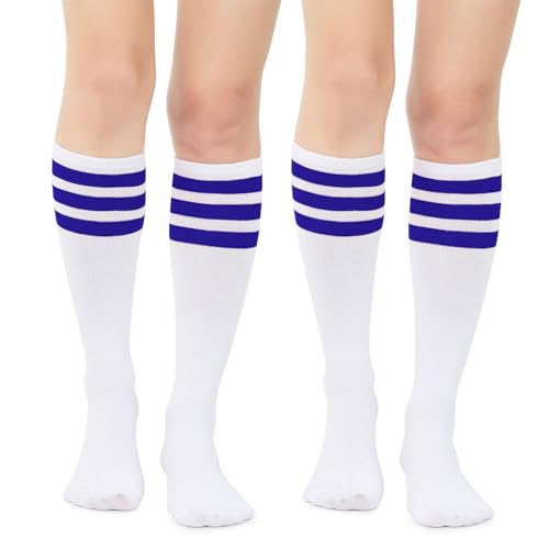 Image of Century Star Knee High Socks for Women Knee Long Striped Tube Socks Athletic Skate Soccer Stocking