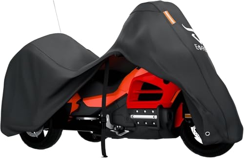 Housse de moto imperméable 3 roues bâche protection trike anti-UV avec boucle coupe-vent