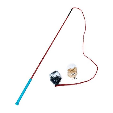 Outward Hound Tail Teaser Durable Dog Wand with Soft Plush Toys Cover