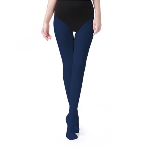 Image of UTTPLL Women's Run Resistant 80 Denier Tights Solid Color Dance Stockings Soft Semi Opaque Footed Pantyhose High Waist Tight