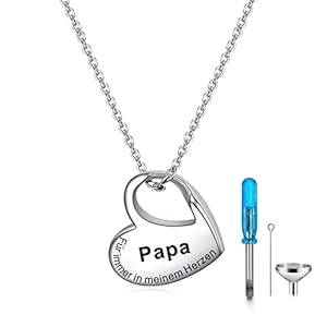 Aitenme GHH1000 Herz Urnenkette für Papa