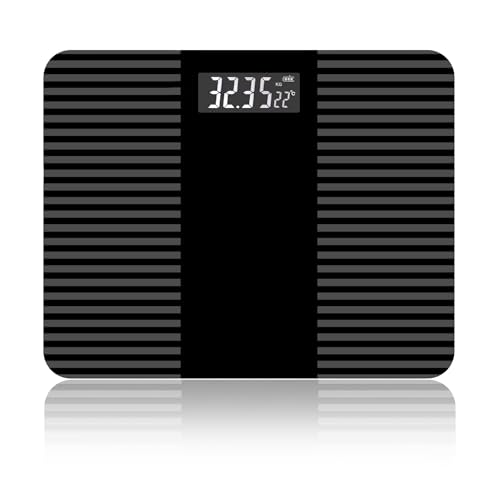 FISHTEC - Pèse Personne Balance Vocal Français - Verre Trempé Antidérapant - Annonce vocale claire - Jusqu'à 180 Kg - Affichage Digital Lecture Facile - Idéal...