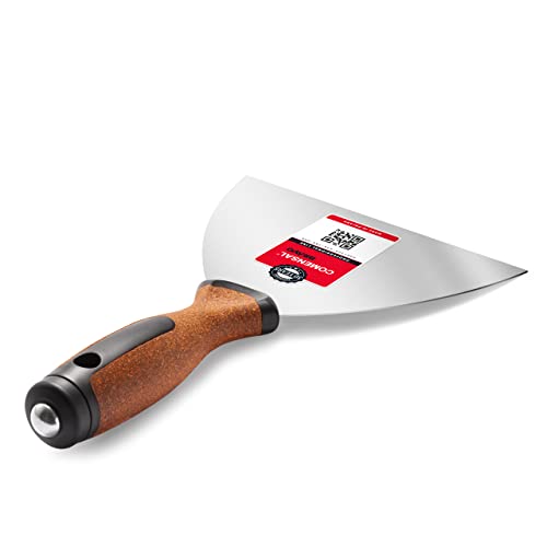 COMENSAL Couteau À Enduire - Spatule de Plâtrier Couteau à Enduire - Anticorrosion - Acier Inoxydable avec Embout - Made in EU - 150 mm