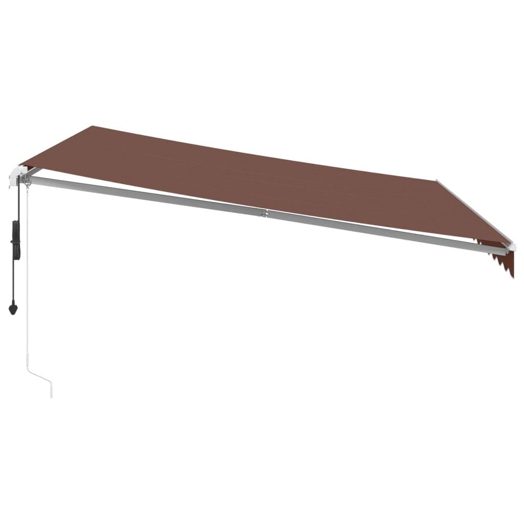 Festnight Store Banne Motorisé 4x3,5 Store banne Electrique avec Télécommande Auvent Rétractable à Bras Repliable pour Balcons Terrasse et Jardin-Marron et blanc-400 x 350 cm