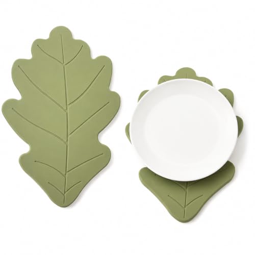 Large Oak Leaf Silicone Coaster, Plant Drink Coaster for Cup & Table Decor