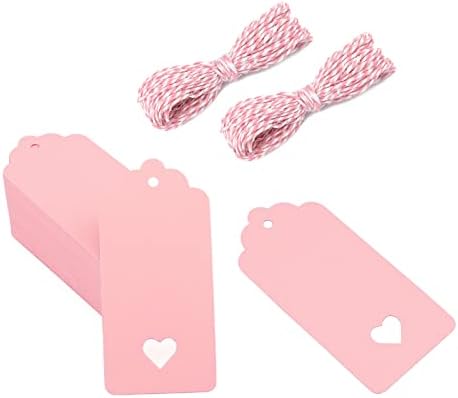 300g/m² Large Paper Gift Tags - 4.5x9.5CM Kraft Luggage Tags Labels - Blank Parcel Tags with String for Wedding Gift Decoration