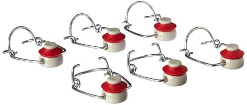 Nakpunar Swing-Top Bottle Stopper (6-Pack) Fits 16 oz & 32 oz EZ-Cap/Grolsch-Style Brew Bottles, Airtight Flip-Top Seal