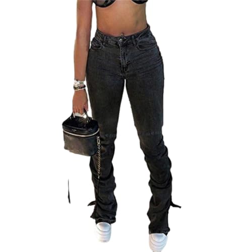Womens Jeans Skinny Patchwork Jeans Stretchy wash Long Fashion Bottoms Casual Hip hop Streetwear Pants