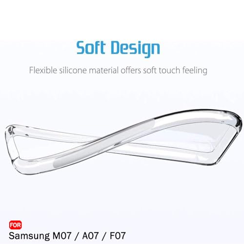 Image of TheGiftKart Back Cover Soft Case for Samsung Galaxy M07 / F07 | Best Camera Protection | Inbuilt Dust Plugs & Anti-Slip Grip | Ultra Clear Slim Cover Case for Samsung M07 / F07 (Silicone, Transparent)