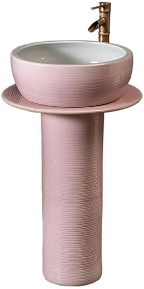 Bathroom Countertop Vessel Sink Household Pedestal Sink Wash Basin Ceramic Floor-standing Bathroom Pedestal Sink Vanity