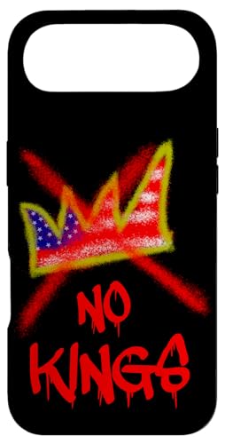 No Kings アメリカ国旗 クラウン 落書きタグ スマホケース iPhone Air 用