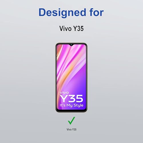 Image of ZAP CASE HD Plus Tempered Glass Screen Protector Compatible for vivo Y35 (Black) Edge to Edge Coverage with Easy Installation Kit