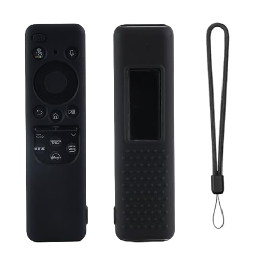 Image of Silicone TV Remote Cover Compatible with Samsung Smart TV Remote 2023 BN59-01432G BN59-01432A (Samsung Smart TV 2023 Model Solar Remote Cover - Style 4, Black - Style 4)