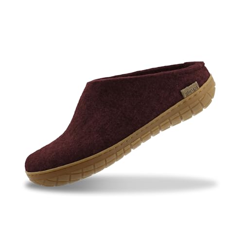 Image of Glerups 100% quality wool mix Slipper with rubber sole - Unisex Slip-on