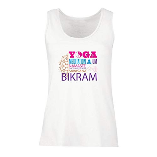 lepni.me Camisetas sin Mangas para Mujer Yoga Meditation Om Good Vibes Lotus...