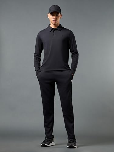 Image of TECHNOSPORT Mens Slim Fit Solid Full Sleeve Cotflex Polo T-Shirt for Regular and Casual Uses