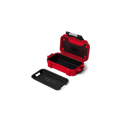 Image of YETI LoadOut GoBox 1 Divided Waterproof Cargo Case, Dry Box, Camera Case, Fishing Tackle Box, Rescue Red