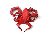 Octopus Paper Sculpture,Pre-cut DIY Papercraft Kit,Handmade Wide Sea Animal Figurine,Multi Color,Low Poly Wall Decor,All Accessories Included