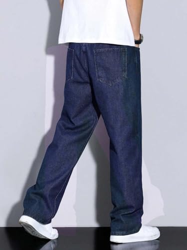Image of KOTTY Mens Solid|Mid Rise| Coin Pocket|Button|Ankle Length|Loose Fit|5 Pocket Jeans for Mens
