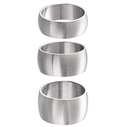 meditoys Bandring aus Edelstahl, 8 mm breiter Fingerring, Silber matt gebürstet, Edelstahlring für Damen & Herren, Größe: 73 (23.2), robust und kratzfest