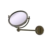 Allied Brass WM-5G/5X-ABR 8 Inch Wall Mounted 5X Magnification Make-Up Mirror, Antique Brass