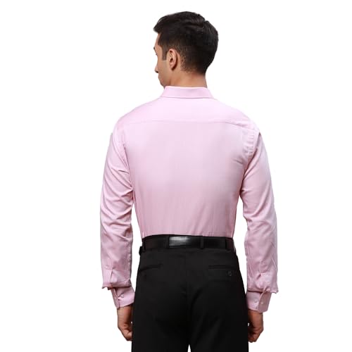 Image of Park Avenue Men's Pure Cotton Structure Pattern Slim Fit Semi Cutaway Collar Full Sleeve Formal Shirt