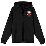 Bioworld Stranger Things Hawkins Hellfire Club Demon Skull Adult Black Long Sleeve Zip-Up Hoodie -XL