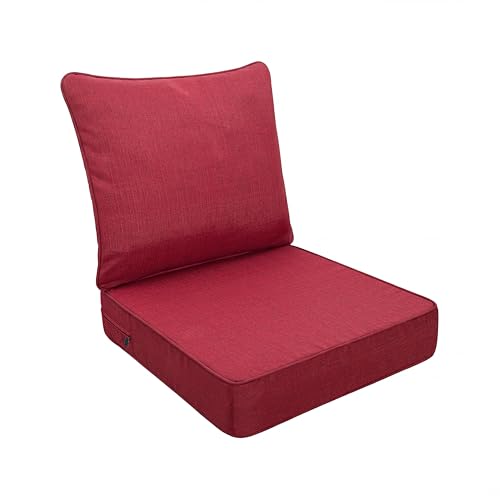 Image of Art Leon 22x 24 Outdoor Seat Cushion 28D High Density Foam Patio Chair Cushions with Non-Slip Backing Patio Cushions for Patio Furniture Porch Swing Garden Bench Camping Stadium Red