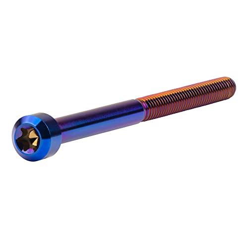 Image of Titanium Torx Square Head M6 x 10 15 20 25 30 35 40 45 50 60 65 70 80mm Screw Pack of 5 (Burn Blue, M6x80mm)