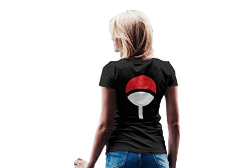 Camiseta Baby Look Clã Uchiha Feminina Preto Tamanho:P