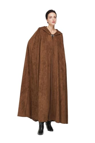 BEAUZSUZSANA Unisex Medieval Cloak with Hood 140cm Full Length Renaissance Cape Coat for LARP Halloween Cosplay (Green) - image 2