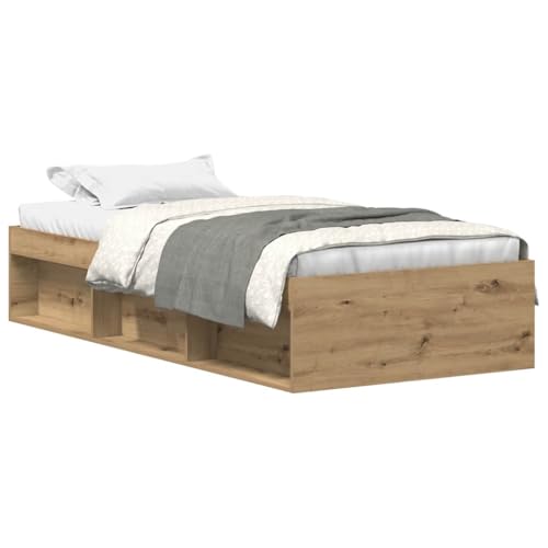 vidaXL Bettgestell ohne Matratze Artisan-Eiche 90x200cm Holzwerkstoff, Bettrahmen, Bett, Einzelbett, Schlafzimmermöbel, Lattenrost, Schlafzimmerbett