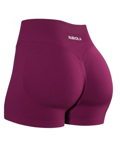 Image of AUROLA Influence Workout Shorts for Women,2.5 3.5 4.5 5.5 6.5 No Roll Up Squat Proof Scrunch Seamless Compression Gym Short