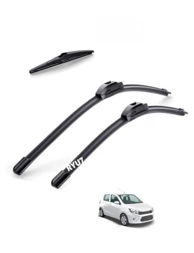 Image of Frameless /Soft Wiper Blades and Rear Wiper Blade Compatible with Maruti Celerio Onroad(21 inch14 inch12 inchFront Rear Wiper Blade Set)