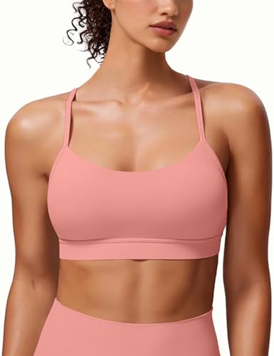 Image of MIRITY Padded Y-Back Sports Bra for Women - Racerback Low ImpactYoga Workout Top with Spaghetti Strap Pack of 3