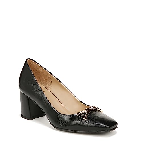 Naturalizer Womens Warner-Bit Square Toe Pump Black Crinkle 9 M