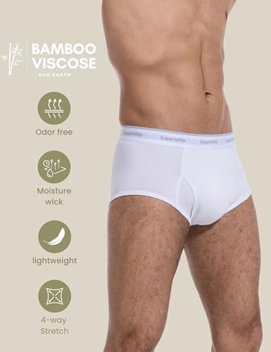 Image of Men's Underwear Briefs Viscose from Bamboo, Moisture Wicking Tagless Underwear for Men Pack Comfort Fly