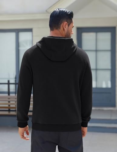 COOFANDY Men's Fleece Hoodie Long Sleeve Hooded Sweatshirt Casual Basic Essential Drawstring Pullover Hoodie With Pocket2