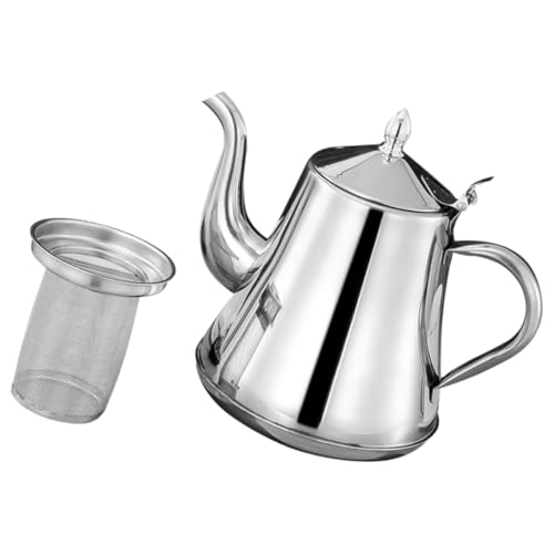 TINEASUR Tetera de Acero Inoxidable con Filtro y Boquilla para Vertido Preciso Resistente Inducción y Gas para Café y Té Oficina o Hogar