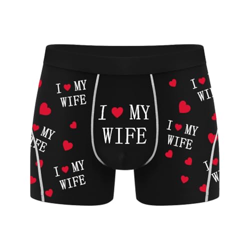 Sexy Code 1701 Men&rsquo;s Boxer Briefs Modal Underwear&ndash;&ldquo;I LOVE MY WIFE&rdquo;Print, Soft Stretch Trunks...