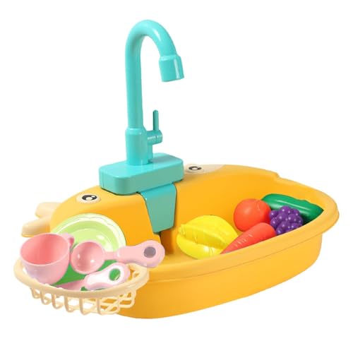 Juguete para fregadero de cocina para niños pequeños: juego interactivo de grifo de cocina para niños con flujo de agua sensible al calor | Atractivo juguete para juego de imitación que fomenta la cre