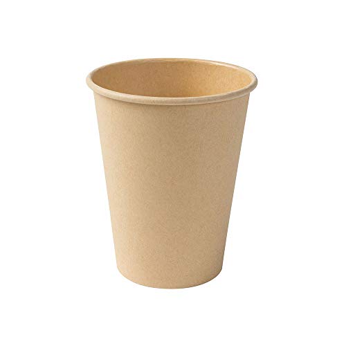 BIOZOYG Gobelets jetables biodégradables I Gobelets jetables gobelets gobelets en Papier avec revêtement PLA I 50 pièces café à emporter gobelets en Papier Marrons Non Blanchi 300ml 12oz